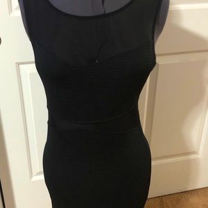 Black sleeves dress see-through